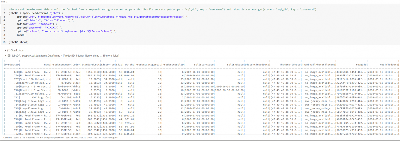 Databricks connectivity to Azure SQL / SQL Server - Albert Nogués