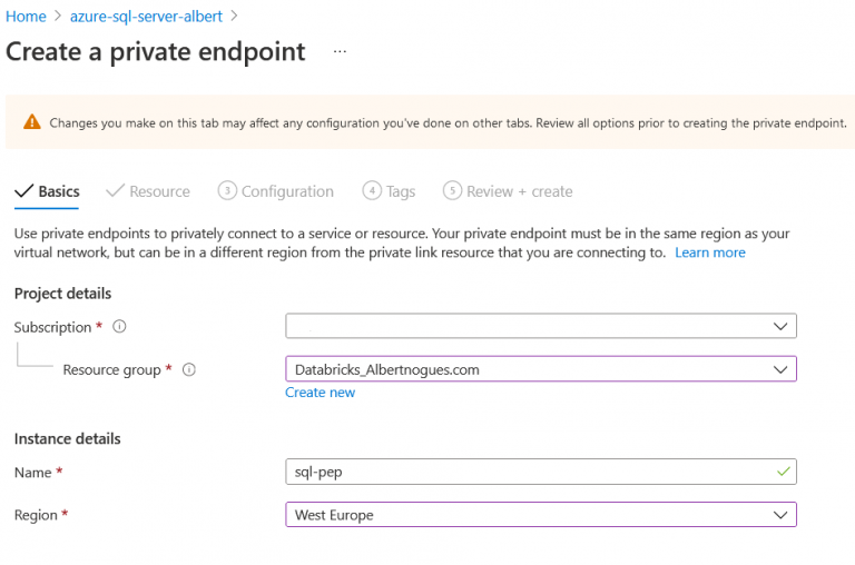 Using Azure Private Endpoints with Databricks Albert Nogués